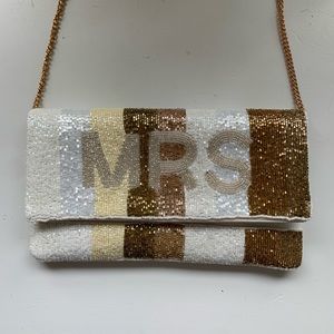 Mrs. purse, crossbody, clutch, bridal bachelorette